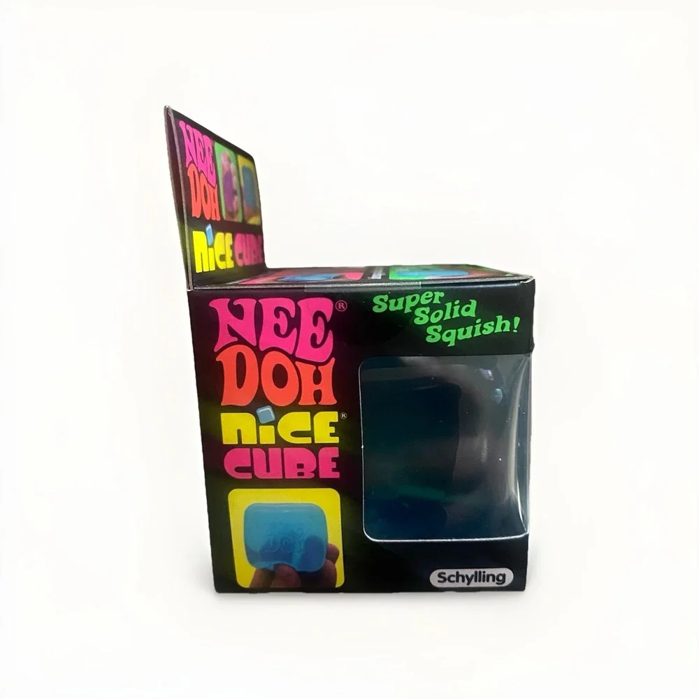 NeeDoh Nice Cube Blue Nee Doh Nicecube Solid Squish Cube Ice Block NEW